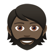 🧔🏿 Emoji Persona Con Barba: Tono De Piel Oscuro en JoyPixels 6.5.