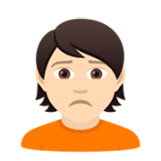 🙍🏻 Emoji missmutige Person: helle Hautfarbe JoyPixels 6.5.