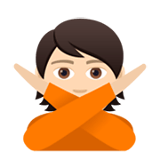 🙅🏻 Emoji Person mit überkreuzten Armen: helle Hautfarbe JoyPixels 6.5.