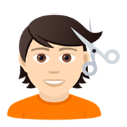 💇🏻 Emoji Person beim Haareschneiden: helle Hautfarbe JoyPixels 6.5.