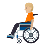 🧑🏼‍🦽 Emoji Person in manuellem Rollstuhl: mittelhelle Hautfarbe JoyPixels 6.5.