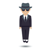 🕴🏼 Emoji schwebender Mann im Anzug: mittelhelle Hautfarbe JoyPixels 6.5.