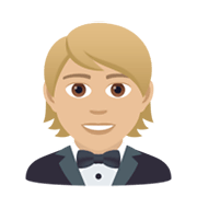🤵🏼 Emoji Person im Smoking: mittelhelle Hautfarbe JoyPixels 6.5.