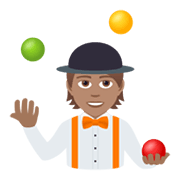 🤹🏽 Emoji Jongleur(in): mittlere Hautfarbe JoyPixels 6.5.