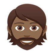 🧔🏾 Emoji  Pessoa: Pele Morena Escura E Barba na JoyPixels 6.5.