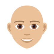 🧑🏼‍🦲 Emoji Erwachsener: mittelhelle Hautfarbe, Glatze JoyPixels 6.5.