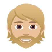 🧔🏼 Emoji Mann: mittelhelle Hautfarbe, Bart JoyPixels 6.5.