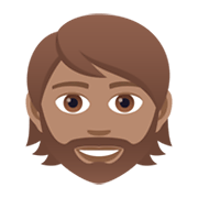 Émoji 🧔🏽 Homme Barbu : Peau Légèrement Mate sur JoyPixels 6.5.