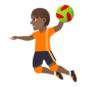 🤾🏾 Emoji Handballspieler(in): mitteldunkle Hautfarbe JoyPixels 6.5.