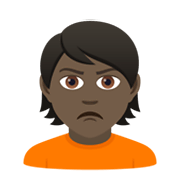 Emoji 🙎🏿 Persona Imbronciata: Carnagione Scura su JoyPixels 6.5.