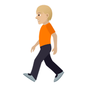🚶🏼 Emoji Fußgänger(in): mittelhelle Hautfarbe JoyPixels 6.5.