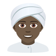 👳🏿 Emoji Persona Con Turbante: Tono De Piel Oscuro en JoyPixels 6.5.