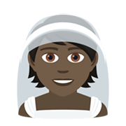 👰🏿 Emoji Person mit Schleier: dunkle Hautfarbe JoyPixels 6.5.