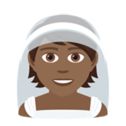 👰🏾 Emoji Person mit Schleier: mitteldunkle Hautfarbe JoyPixels 6.5.