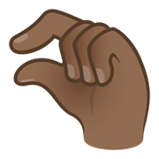 🤏🏾 Emoji Wenig-Geste: mitteldunkle Hautfarbe JoyPixels 6.5.