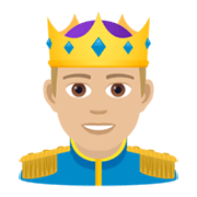 🤴🏼 Emoji Príncipe: Pele Morena Clara na JoyPixels 6.5.
