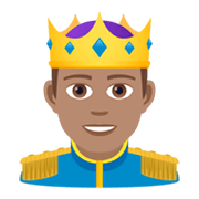🤴🏽 Emoji Príncipe: Pele Morena na JoyPixels 6.5.
