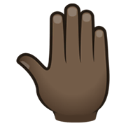 Emoji 🤚🏿 Dorso Mano Alzata: Carnagione Scura su JoyPixels 6.5.