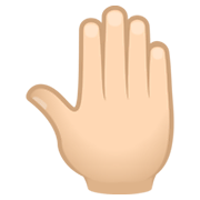 🤚🏻 Emoji erhobene Hand von hinten: helle Hautfarbe JoyPixels 6.5.