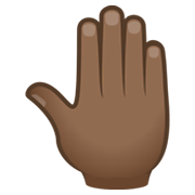 Emoji 🤚🏾 Dorso Mano Alzata: Carnagione Abbastanza Scura su JoyPixels 6.5.