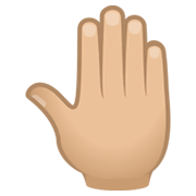 🤚🏼 Emoji erhobene Hand von hinten: mittelhelle Hautfarbe JoyPixels 6.5.