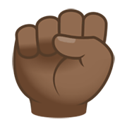 ✊🏾 Emoji Punho Levantado: Pele Morena Escura na JoyPixels 6.5.