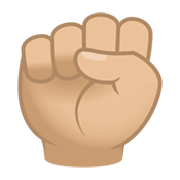 Emoji ✊🏼 Pugno: Carnagione Abbastanza Chiara su JoyPixels 6.5.
