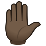 ✋🏿 Emoji erhobene Hand: dunkle Hautfarbe JoyPixels 6.5.