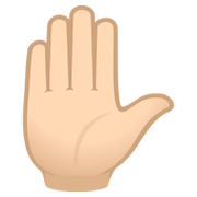✋🏻 Emoji Mano Levantada: Tono De Piel Claro en JoyPixels 6.5.