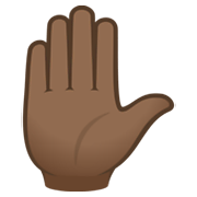 ✋🏾 Emoji Mão Levantada: Pele Morena Escura na JoyPixels 6.5.
