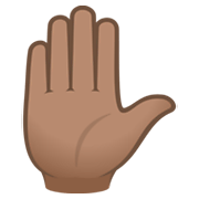 ✋🏽 Emoji Mão Levantada: Pele Morena na JoyPixels 6.5.