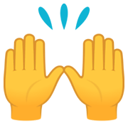 Emoji 🙌 Mani Alzate su JoyPixels 6.5.