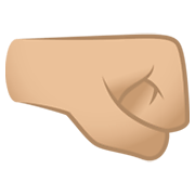 🤜🏼 Emoji Faust nach rechts: mittelhelle Hautfarbe JoyPixels 6.5.