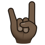 🤘🏿 Emoji Mano Haciendo El Signo De Cuernos: Tono De Piel Oscuro en JoyPixels 6.5.