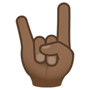 Emoji 🤘🏾 Segno Delle Corna: Carnagione Abbastanza Scura su JoyPixels 6.5.