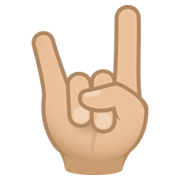 🤘🏼 Emoji Mano Haciendo El Signo De Cuernos: Tono De Piel Claro Medio en JoyPixels 6.5.