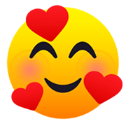 🥰 Emoji Rosto Sorridente Com 3 Corações na JoyPixels 6.5.