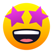 🤩 Emoji Cara Sonriendo Con Estrellas en JoyPixels 6.5.