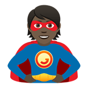 🦸🏿 Emoji Held: dunkle Hautfarbe JoyPixels 6.5.
