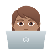 Emoji 🧑🏽‍💻 Persona Esperta Di Tecnologia: Carnagione Olivastra su JoyPixels 6.5.