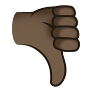 👎🏿 Emoji Daumen runter: dunkle Hautfarbe JoyPixels 6.5.