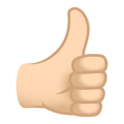 👍🏻 Emoji Polegar Para Cima: Pele Clara na JoyPixels 6.5.