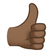 👍🏾 Emoji Polegar Para Cima: Pele Morena Escura na JoyPixels 6.5.