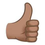 👍🏽 Emoji Polegar Para Cima: Pele Morena na JoyPixels 6.5.