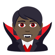 🧛🏿 Emoji Vampiro: Pele Escura na JoyPixels 6.5.