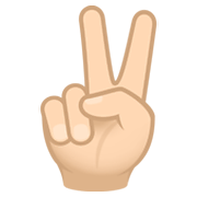 ✌🏻 Emoji Victory-Geste: helle Hautfarbe JoyPixels 6.5.