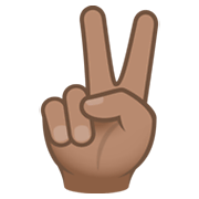 ✌🏽 Emoji Mão Em V De Vitória: Pele Morena na JoyPixels 6.5.