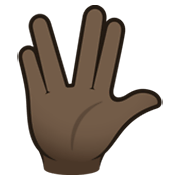 🖖🏿 Emoji vulkanischer Gruß: dunkle Hautfarbe JoyPixels 6.5.