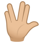 🖖🏼 Emoji vulkanischer Gruß: mittelhelle Hautfarbe JoyPixels 6.5.
