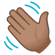 👋🏽 Emoji Mão Acenando: Pele Morena na JoyPixels 6.5.